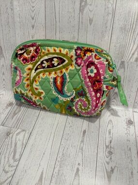 Vera Bradley Quilted Paisley Pouch in Mint Green, Pink, Yellow